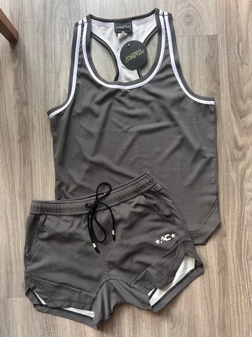 Andrew Christian | Fit Mesh Training Shorts & Tank in Black (Small)